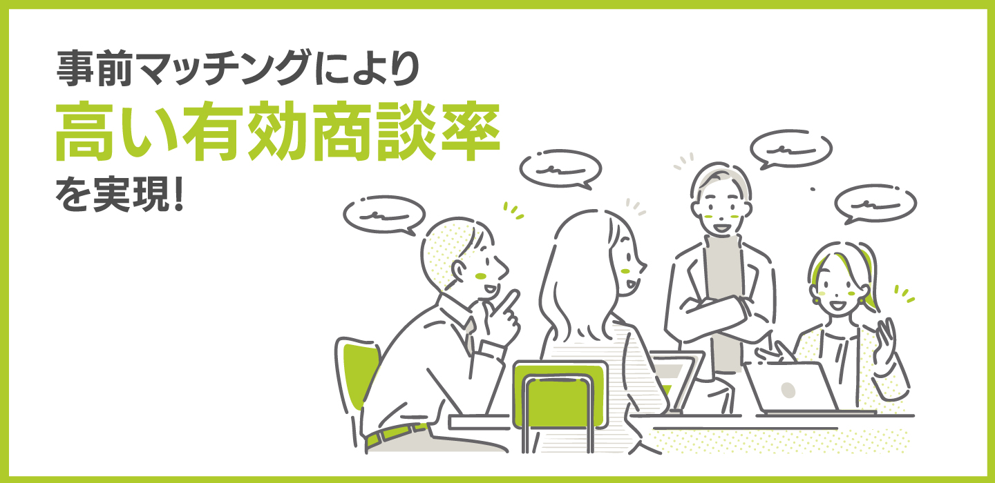 事前マッチングにより高い有効商談率を実現!